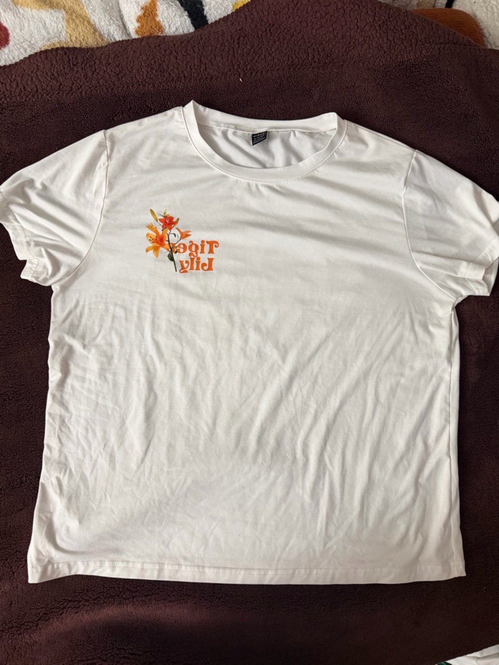 White "Tiger lily” Floral Graphic Tee